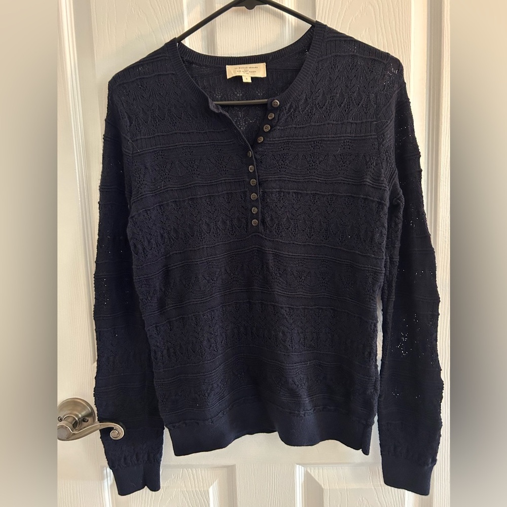 Sezane Navy Lyna Jumper-Small